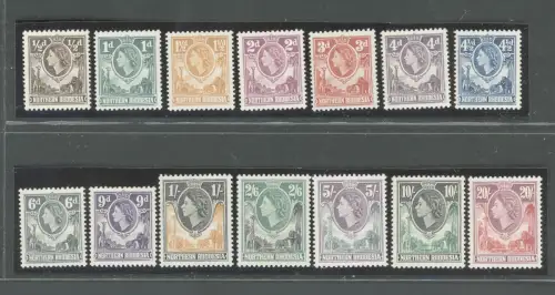 1953 Nordrhodesien, Stanley Gibbons n. 61/74, Serie mit 14 Werten, postfrisch**