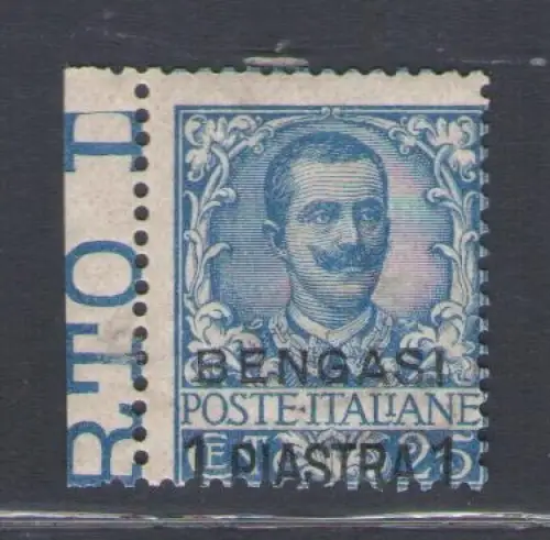 1926 Levante - Bengasi 1 Platte auf 25 Cent hellblau - Nr. 1 - postfrisch **