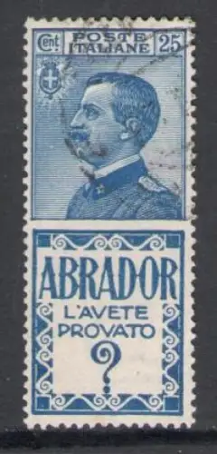 1924-25 Italien, Werbung Nr. 4 - 25 Cent Abrador - gebraucht