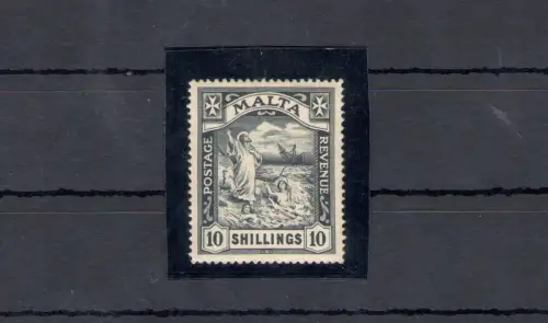 1919 MALTA, Stanley Gibbons # 96 - 10 Scellini black, filigran CA - MNH **