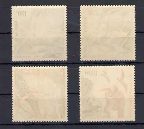 1955 MONACO, Vögel - Vögel, Luftpost Nr. 55/58 - 4 Werte - postfrisch**