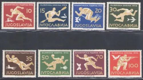 1956 JUGOSLAWIEN - Olympische Spiele Melbourne - Einheitsn. 706/13 - postfrisch**