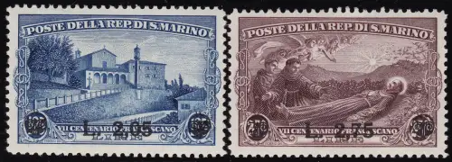 1936 SAN MARINO, Nr. 208/209 - San Francesco - Serie mit zwei Werten - postfrisch **
