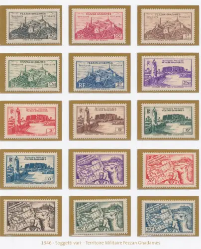 1946 Kolonien Ausländische Besetzungen, Fezzan und Ghadames # 1/15, postfrisch **