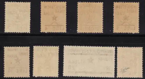 1945 FLUSS Jugoslawische Besetzung; Nr. 14/21 Serie mit 8 Werten postfrisch**