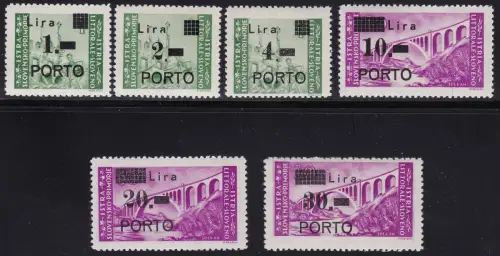 1946 SLOWENISCHE KÜSTE, Steuer Nr. 8/13 Serie mit sechs Werten MNH/**