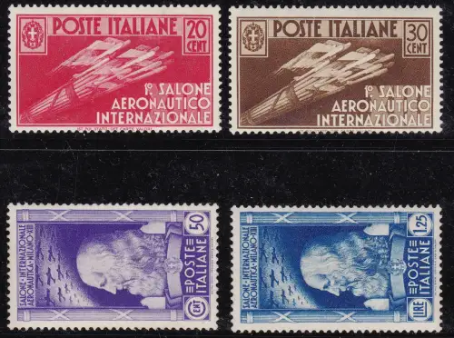 1935 Königreich Italien, Nr. 384/387 die komplette Serie mit 4 Werten - Blond Zertifikat