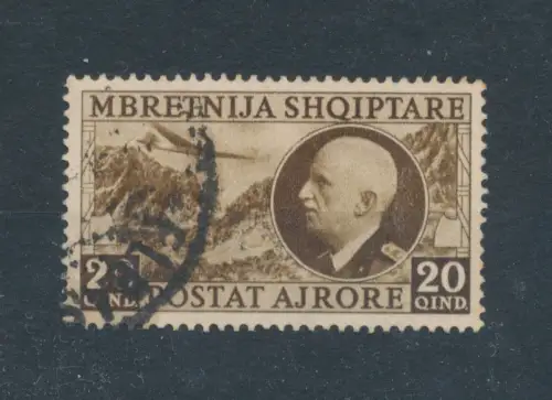 1939 ALBANIEN, Italienische Besetzung, Bildnis von Vittorio Emanuele III, gebraucht