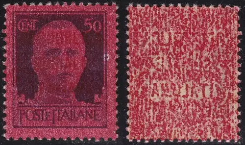 1944 Italienische Sozialrepubblica, Nr. 493za 50 Cent. violett MNH/**
