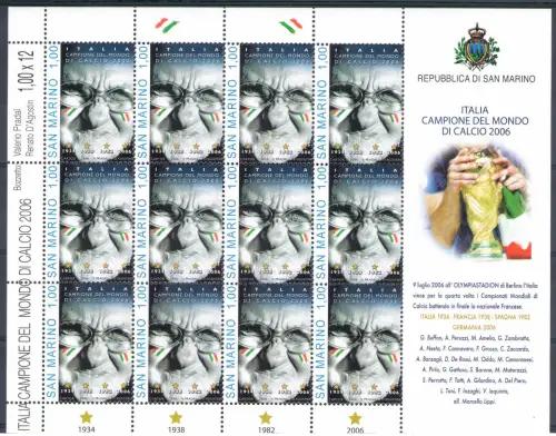 2006 San Marino Fußball-Weltmeisterschaft Minifoglio 12 val MNH **