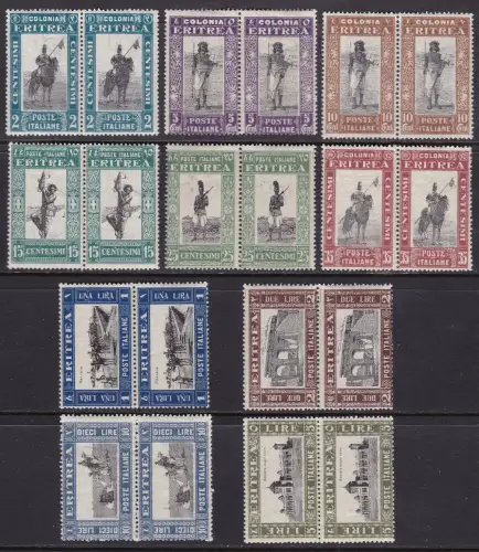 1930 ERITREA, Nr. 155/164 10 Werte MNH/** HORIZONTALES PAAR