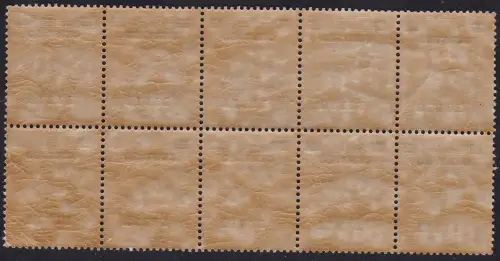 1916 LIBYEN, Nr. 17 MNH / ** BLOCK VON 10 ZENTRIERT - SEHR GUTE QUALITÄT