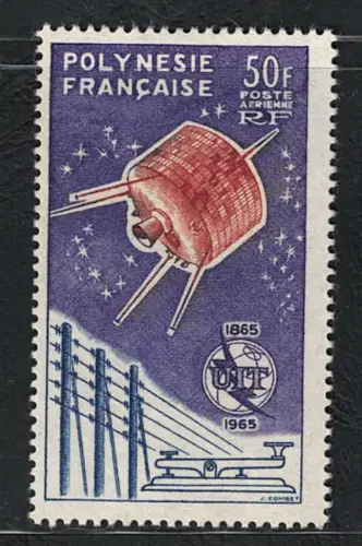 1965 Polynesien, Telekommunikation, Luftpost Yvert # 10, postfrisch **