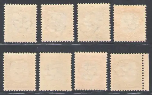 1907 Island, Dienstleistungen - 8 Werte Nr. 24/31 Reali - MH*/MH**