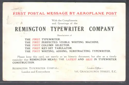 1911 GROSSBRITANNIEN, Erster Flug