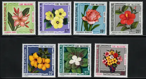 1973 Wallis et Futuna, Yvert Posta Aerea # 49/55, Fiori, MNH **