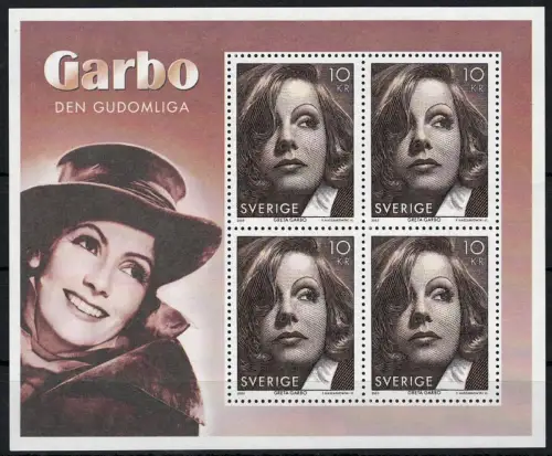 2005 Schweden, Greta Garbo, Blatt # 31, postfrisch **