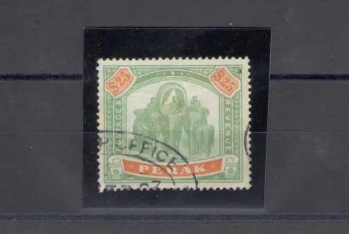 1899 Malaysische Staaten PERAK - SG 80 - $25 grün und orange - GEBRAUCHT - seltene Briefmarke