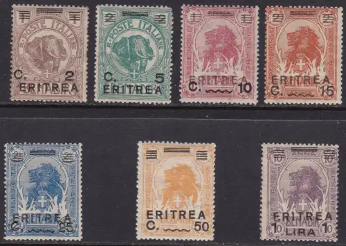 1922 ERITREA, Nr. 54/60 7 Werte postfrisch/**