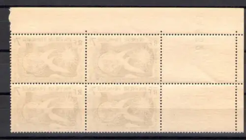 1958 Polynesien, Erklärung des Mannes, Yvert Nr. 12, Viererblock, postfrisch **