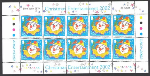 2002 EUROPA CEPT Isle of Man Nr. 1 Kleinbogen Il Circo MNH **