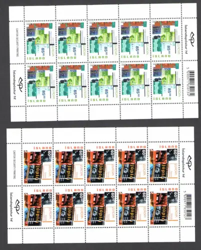 2003 EUROPA CEPT Island Nr. 1 Kleinbogen von 10 Val Kunst des Manifests MNH **