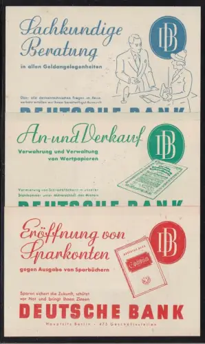 1939 Deutschland - Drittes Reich, Mi.Nr. 686/688 Karte mit Werbung DEUTSCHE BANK