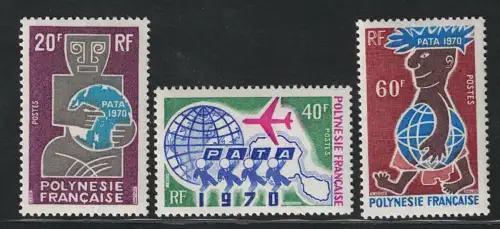 1970 Polynesien, Yvert # 77/79, P.A.T.A. MNH**