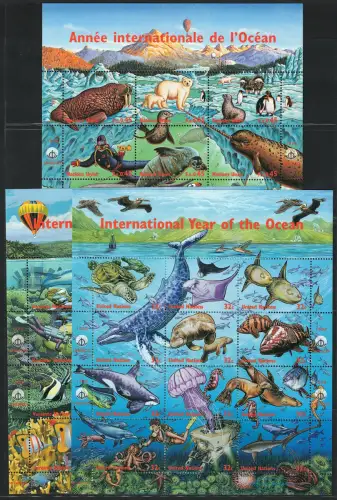 1998 VEREINIGTE NATIONEN, Internationales Jahr der Ozeane, 3 Büros, postfrisch **