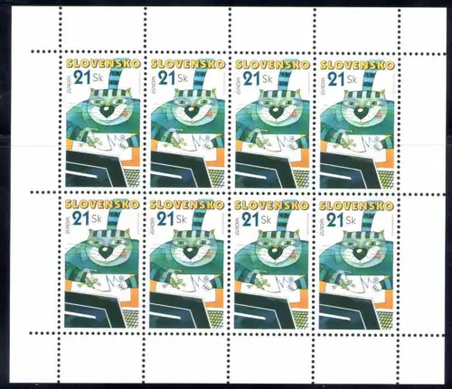 2008 EUROPA CEPT Slowakei, Slovensko 1 Kleinbogen mit 8 Werten, postfrisch**