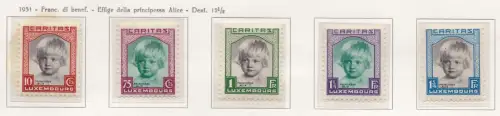 1928 Luxemburg, Nr. 209/213 Caritas Pro Kindheit 5 Val. MNH/**