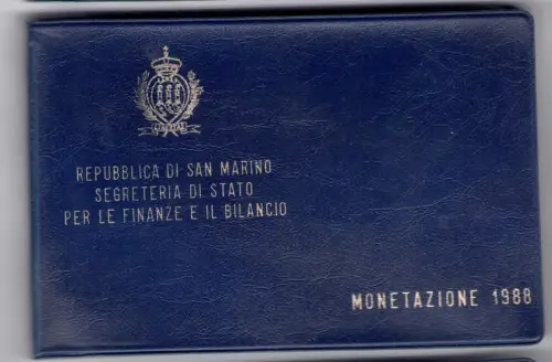 1989 Republik San Marino, Divisionsmünzen, FDC MIT 1.000 Lire in Silber