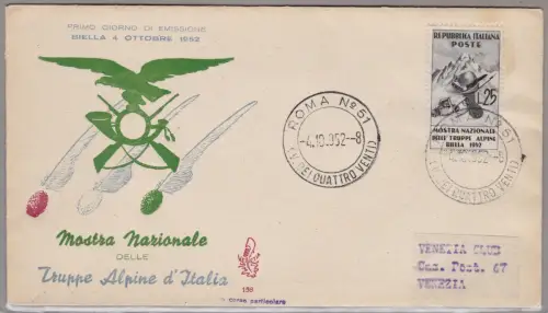 1952 REPUBLIK - Alpen Nr. 698 VENEDIG NICHT GEREIST