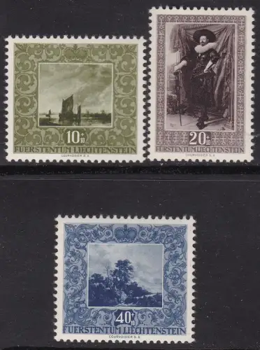 1951 LIECHTENSTEIN, Gemälde Nr. 263/265 - postfrisch**