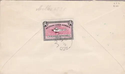 1927 CANADA - FIRST FLIGHT Rolling Portage - Red Lake auf Brief mit Sonderstempel Muller 58