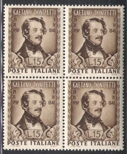 1948 REPUBLIK, Donizetti, 1 Wert, Nr. 593 Gute sehr gute Zentrierung MNH ** VIERTEL