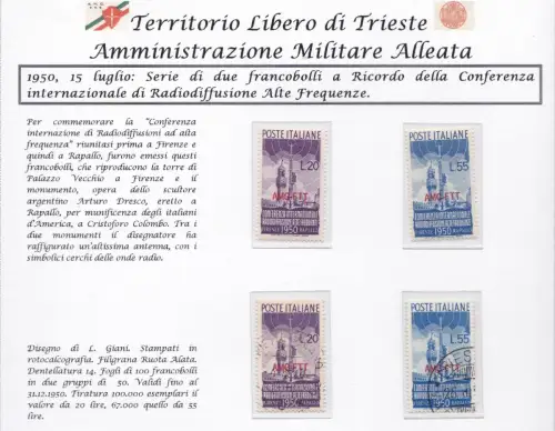 1950 TRIEST A - Nr. 76/77 Serie mit zwei Werten NEU (MNH/**)+GEBRAUCHT