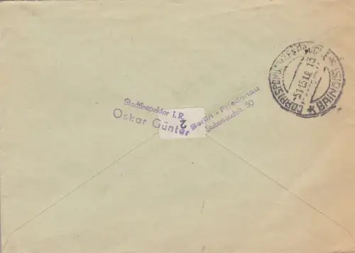 1951 DDR / DDR Handelsbrief im Tarif von Berlin nach Brindisi