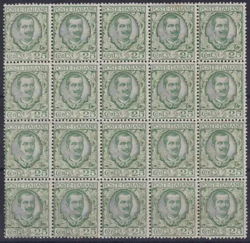 1926 Italien - Königreich - Nr. 200 Block von 20 MNH / **