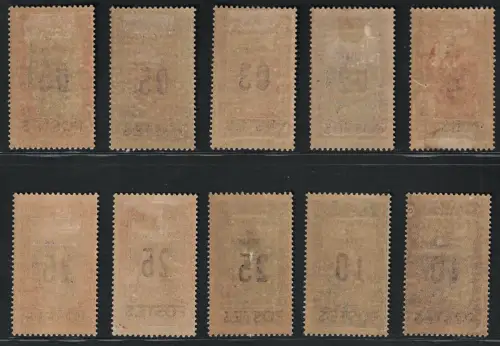 1925 Tunesien, Yvert n. 110/19, Überdruckt, MLH*