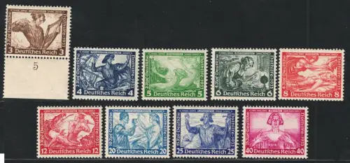 1933 Deutschland Drittes Reich, # 470-478 Wagner, 9 Werte, postfrisch**