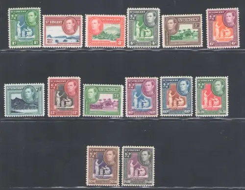 1949-52 ST. VINCENT - Stanley Gibbons Nr. 164-77 - Neue Währung - MNH **
