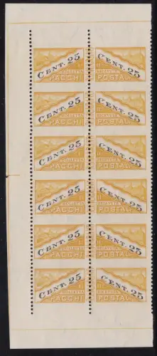 1946 SAN MARINO, Postpakete Nr. 19/IIc 25c. schwarz-gelb MNH/**