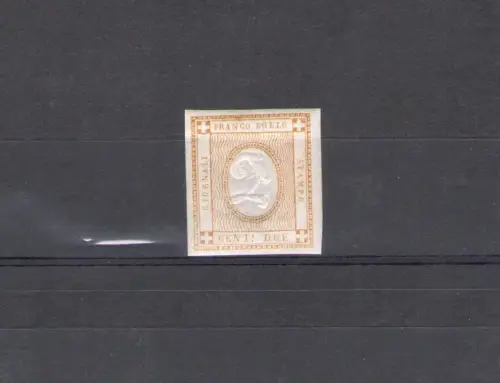 1862 Italien, Nr. 10 - 2 Cent Bistro, Prägeziffer, postfrisch**