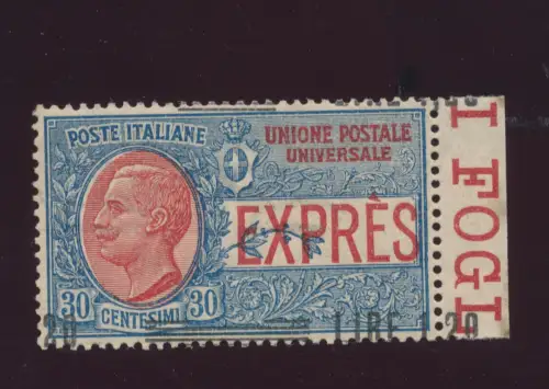 1921 Italia, Espresso, n. 5Ba, Lire 1,20 auf 30 Cent blau und rot, postfrisch **