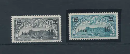 1942 SAN MARINO, Luftpost, 19/20, Luftpost von 1931 überdruckt, postfrisch**