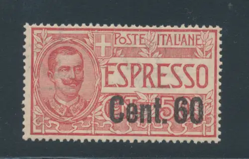 1922 Italien, Espresso, Nr. 6, 60 Cent auf 50 Cent rot, Centratissimo, postfrisch **