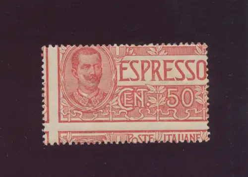 1903 Italien, Espresso, Nr. 4, 50 Cent rot, Sorte der Spitze, postfrisch **