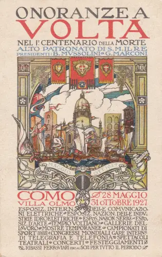 1927 Italien Postkarte Hundertjahrfeier des Todes Mal mit Sonderstempel