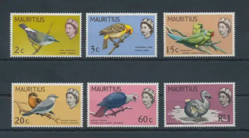 1968 Mauritius, Vögel, Stanley Gibbons # 370/75 - postfrisch **